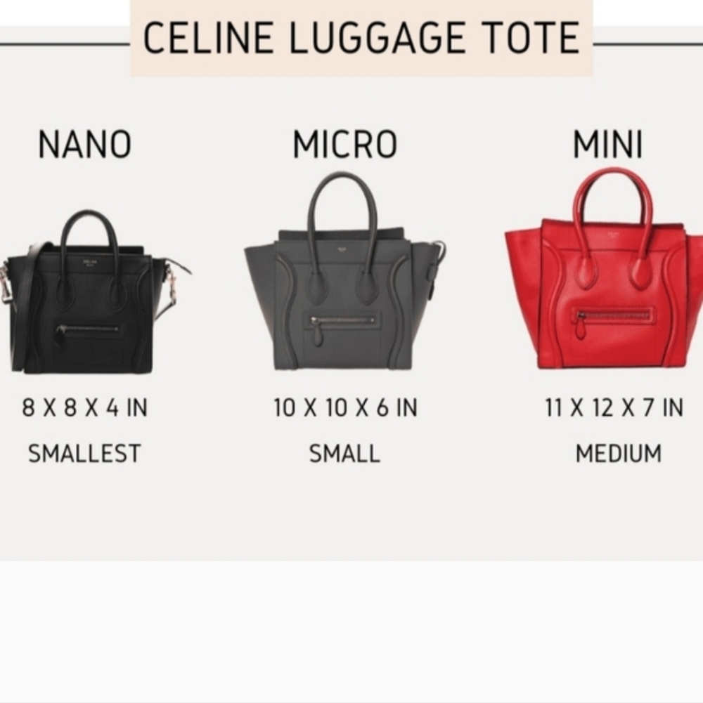 Celine Mini Luggage Tote Taupe Tan Brown Smooth Leather Handbag ✨ - Picture 14 of 16